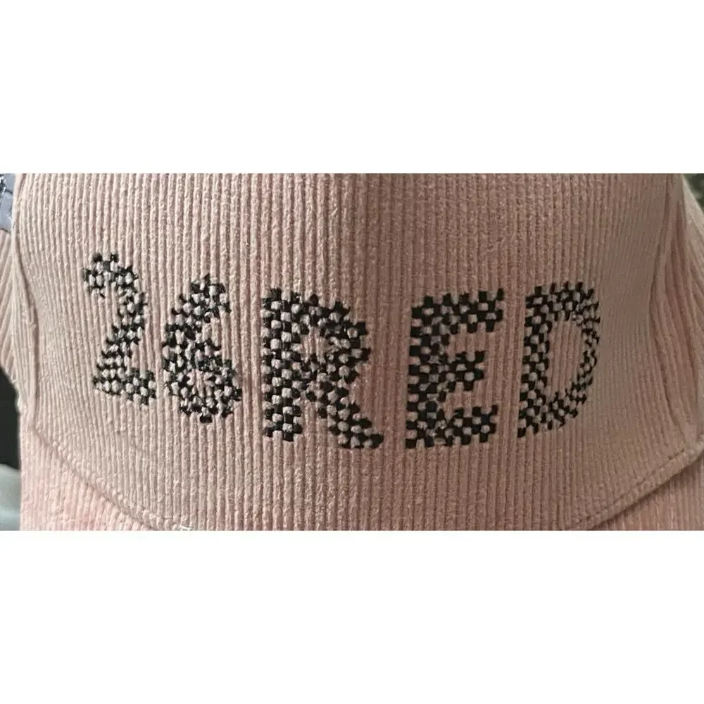 Red26 Lighter Corduroy Dusty Pink Snapback 5-Panel A-Frame OSFM Hat Cap NEW NWOT - Picture 3 of 3